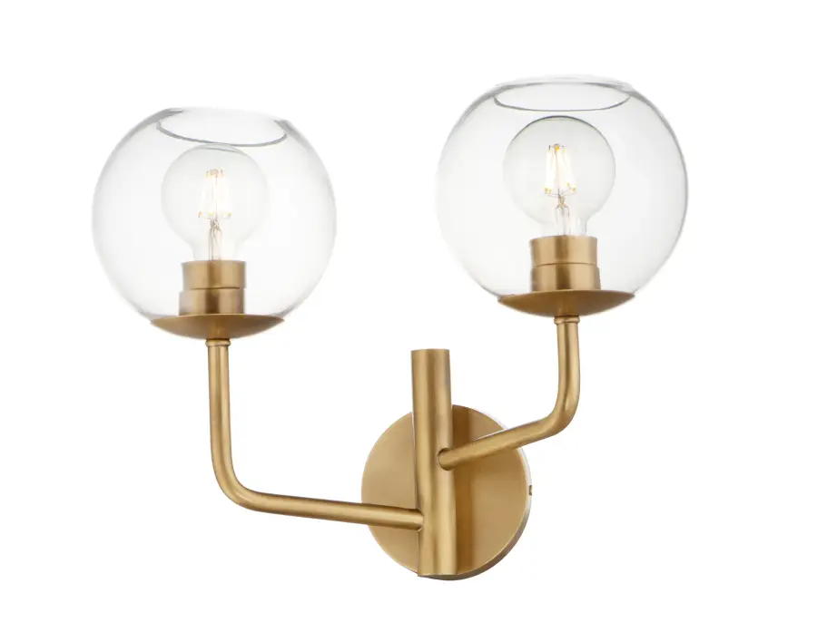 Branch Two Light Bath Vanity in Natural Aged Brass - Image 1