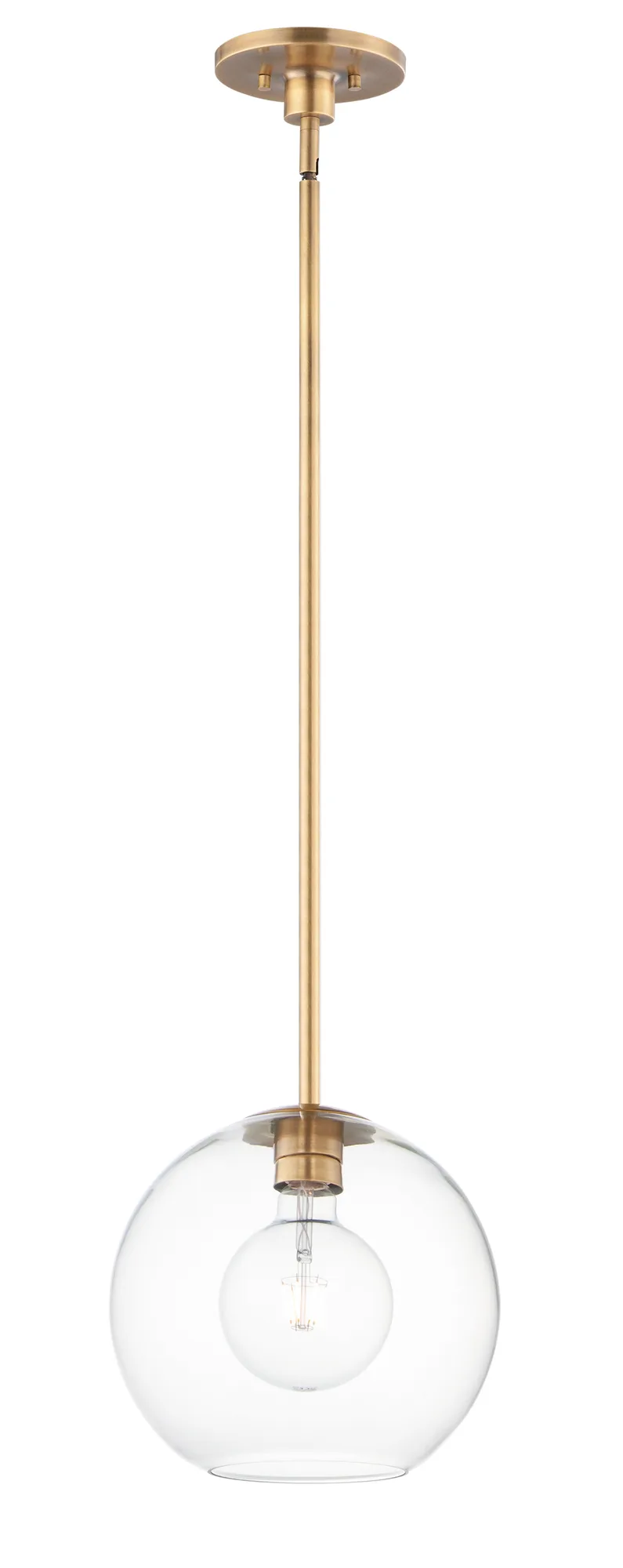Branch One Light Pendant in Natural Aged Brass