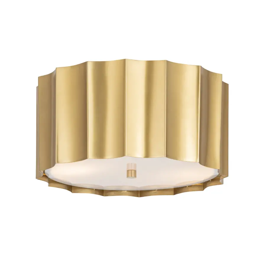 Allegra Two Light Flush Mount in Weathered Brass - Image 1