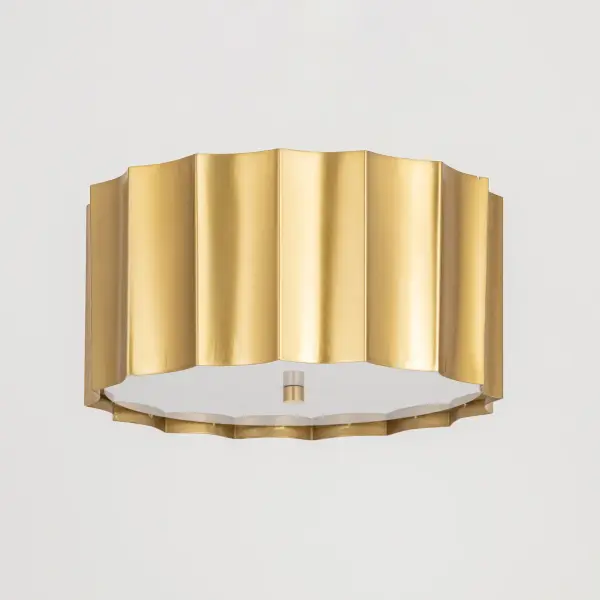 Allegra Two Light Flush Mount in Weathered Brass - Image 3