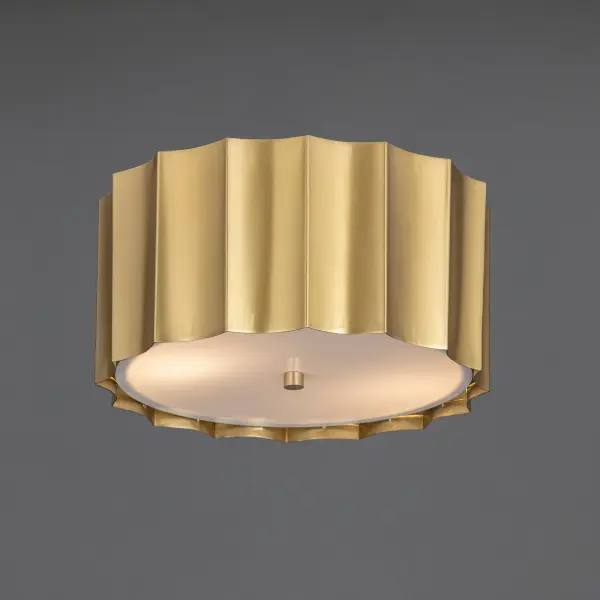 Allegra Two Light Flush Mount in Weathered Brass - Image 4
