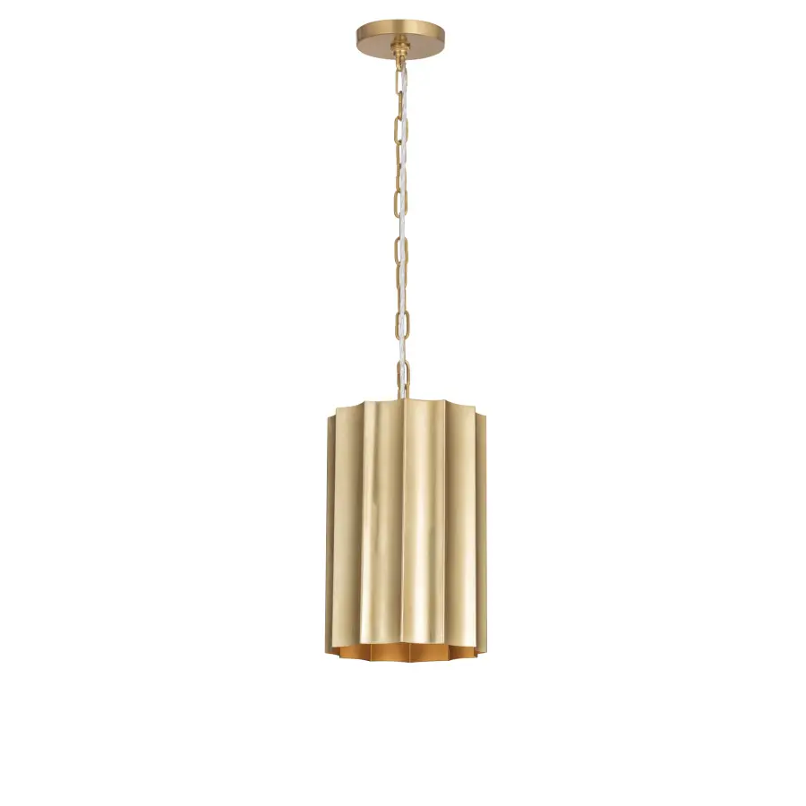 Allegra One Light Mini Pendant in Weathered Brass - Image 1
