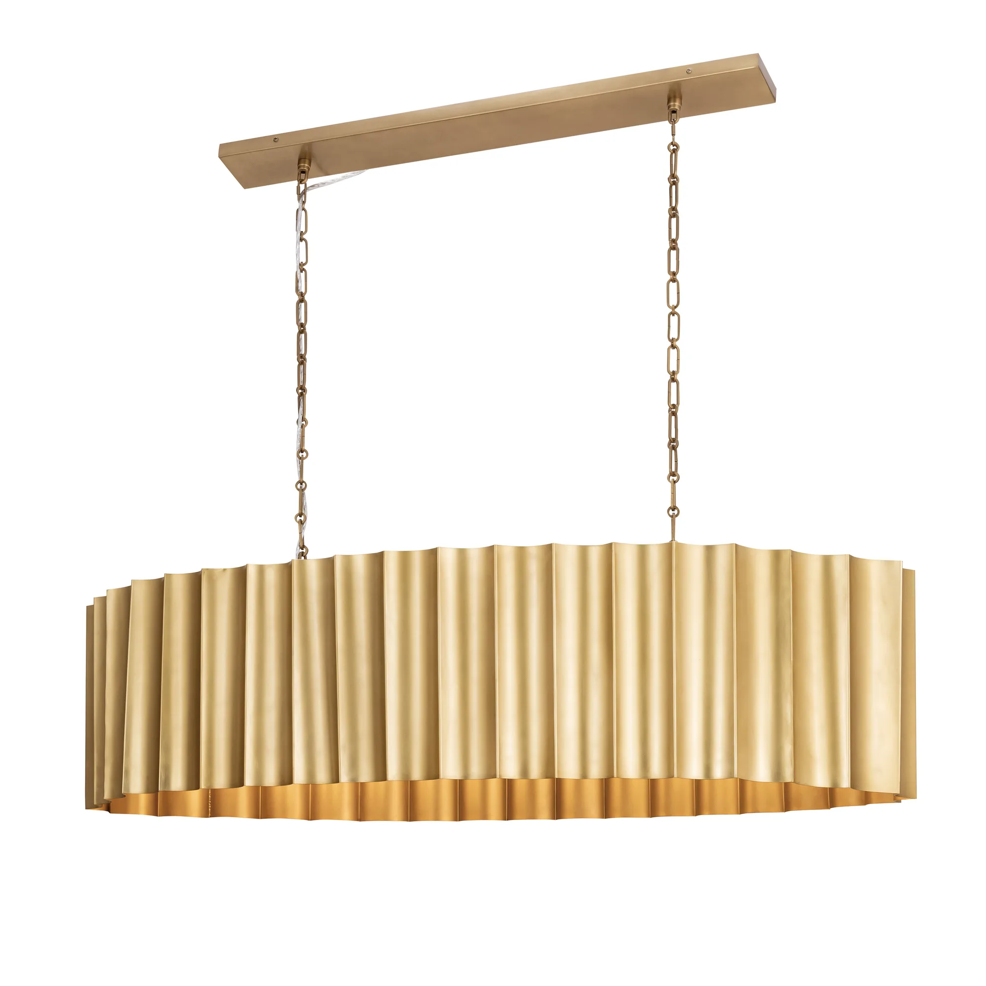 Allegra Five Light Linear Pendant in Weathered Brass