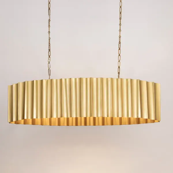 Allegra Five Light Linear Pendant in Weathered Brass - Image 3