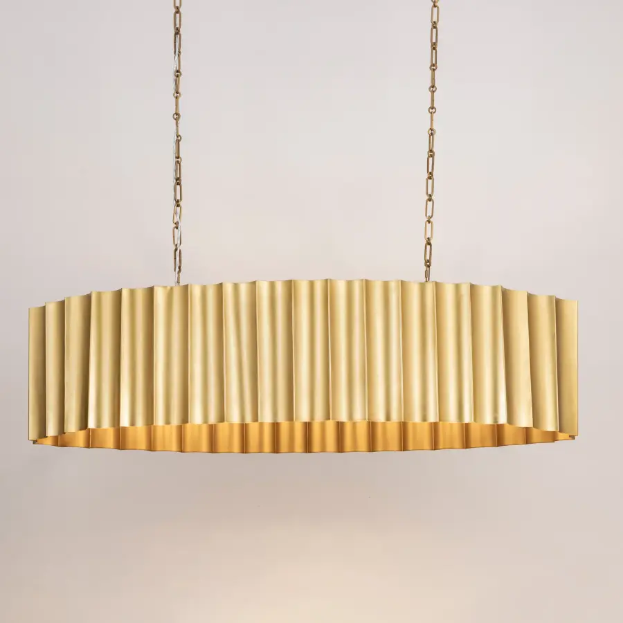 Allegra Five Light Linear Pendant in Weathered Brass - Image 3