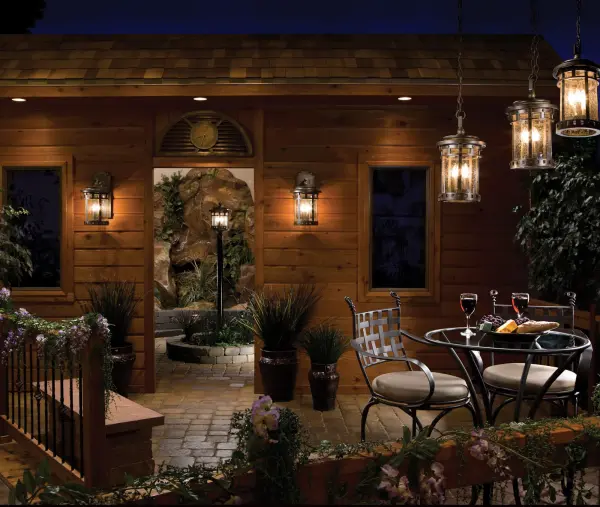 Maxim Lighting's Santa Barbara VX Collection is made with Vivex, a material twice the strength of resin, is non-corrosive, UV resistant and backed with a 5-Year Limited Warranty. Santa Barbara VX features our Sienna finish and Seedy glass. - alternate view