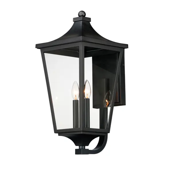 Stately outdoor sconces reference classic lantern shapes and are constructed of Maxim's proprietary Vivex composite, a robust weather-resistant materials guaranteed to withstand harsh weather climates. Available in several sizes and illuminated with clusters of candle sockets, this is a timeless design built to last.