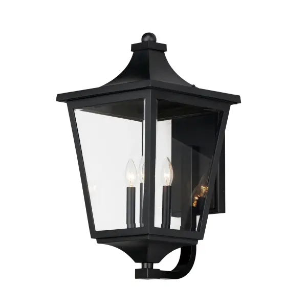 Stately outdoor sconces reference classic lantern shapes and are constructed of Maxim's proprietary Vivex composite, a robust weather-resistant materials guaranteed to withstand harsh weather climates. Available in several sizes and illuminated with clusters of candle sockets, this is a timeless design built to last.