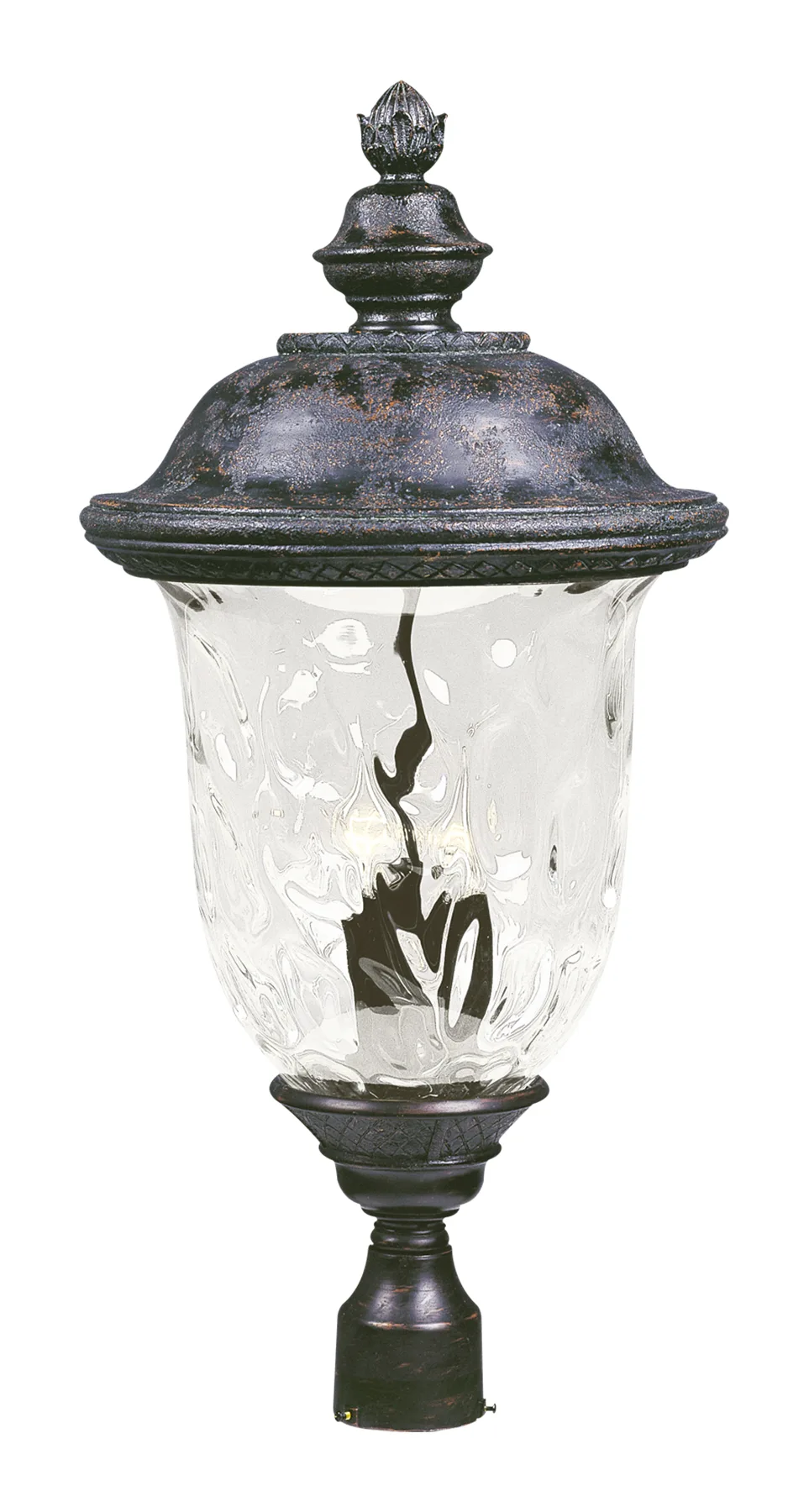 Carriage House VX Three Light Outdoor Post Lantern in Oriental Bronze
