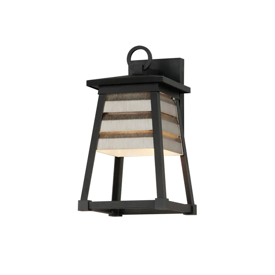 Shutters One Light Outdoor Wall Sconce in Weathered Zinc/Black - Image 1