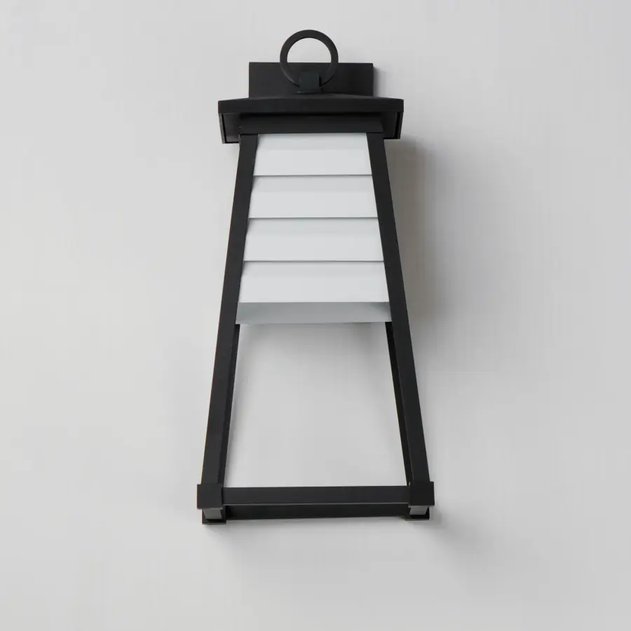 Shutters One Light Outdoor Wall Sconce in White / Black - Image 2