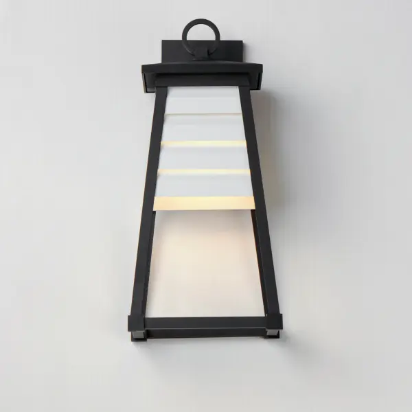 Shutters One Light Outdoor Wall Sconce in White / Black - Image 3