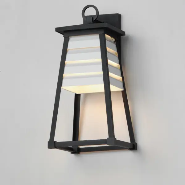 Shutters One Light Outdoor Wall Sconce in White / Black - Image 4