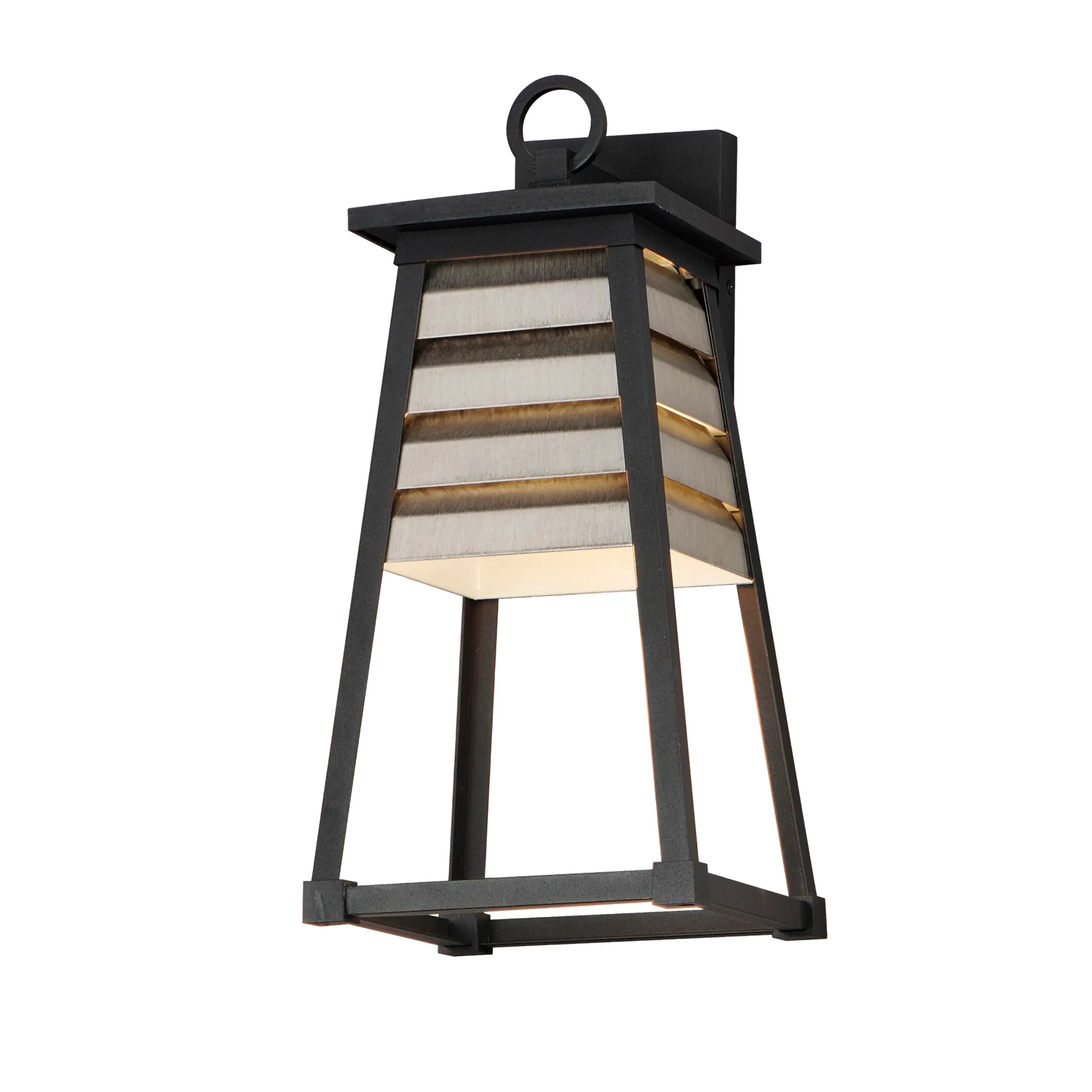Shutters One Light Outdoor Wall Sconce in Weathered Zinc/Black