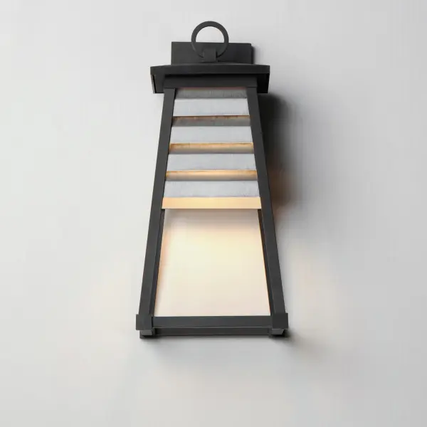 Shutters One Light Outdoor Wall Sconce in Weathered Zinc/Black - Image 3