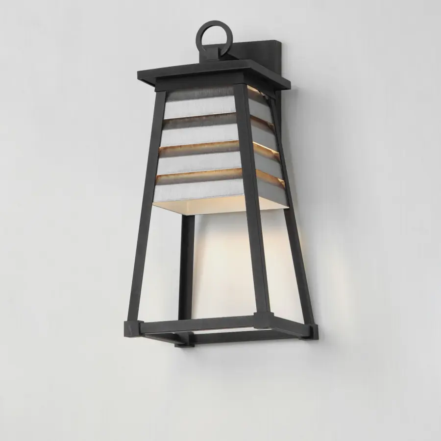 Shutters One Light Outdoor Wall Sconce in Weathered Zinc/Black - Image 4