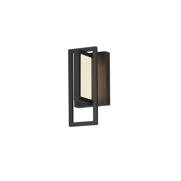 The sleek, intersecting planes of the frame protect a central span of Frosted glass, softly illuminated by a concealed LED light source. Finished in Matte Black and constructed from Maxim's durable Vivex material, this fixture is designed to endure even the harshest climates with style and resilience.