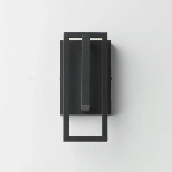The sleek, intersecting planes of the frame protect a central span of Frosted glass, softly illuminated by a concealed LED light source. Finished in Matte Black and constructed from Maxim's durable Vivex material, this fixture is designed to endure even the harshest climates with style and resilience. - alternate view