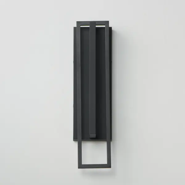 The sleek, intersecting planes of the frame protect a central span of Frosted glass, softly illuminated by a concealed LED light source. Finished in Matte Black and constructed from Maxim's durable Vivex material, this fixture is designed to endure even the harshest climates with style and resilience. - alternate view