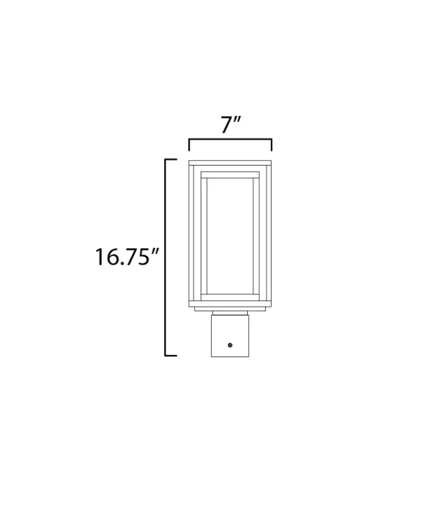 A dual framed structure creates dimension on these outdoor lighting fixtures that is both contemporary and transitional. The construction consists of two frames of square tubing and squared components. The inner frame's Clear Seedy glass reduces glare from the light and appears dirt-free for longer periods. This is a comprehensive collection to brighten all areas of your outdoor space, available in various sized sconces as well as hanging and post configurations. - alternate view