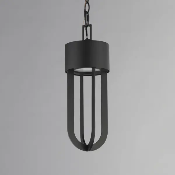 A bold modern design, the Quayside collection features intersecting aluminum frames that elegantly curve to meet at the base. Integrated cutting-edge LED technology provides ample downward lighting while maintaining Dark Sky compliance. Finished in a sleek Matte Black and crafted from Maxim's durable Vivex composite material, these fixtures are engineered to withstand the harshest climates. The collection includes a full range of outdoor lighting solutions, with multiple sconce sizes, a pendant, and a flush mount configuration to suit any exterior space. - alternate view