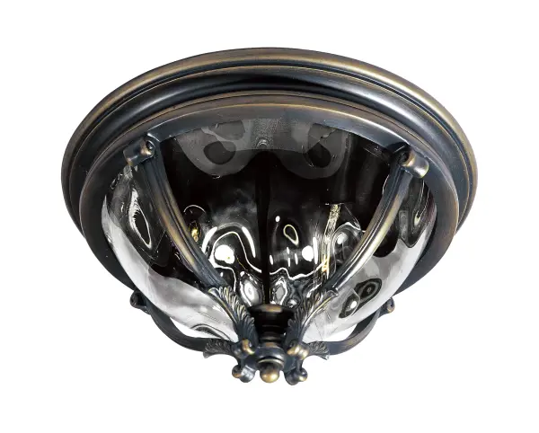Maxim Lighting's Camden VX Collection is made with Vivex, a material twice the strength of resin, is non-corrosive, UV resistant and backed with a 5-Year Limited Warranty. Camden VX is available in our Black or Golden Bronze finish and our Water Glass. Collection: Camden VX Finish: Golden Bronze Glass: Water Glass Width: 16.00" Height: 8.50" Length: 16.00" Weight: 9.02 lb Number of Bulbs: 3 Maximum Wattage: 60.00 W Bulb Type: A19 Bulb Base: E26 Medium Light Source: Incandescent Light Output: 2016.00 lm Dimmable Rated Average Life: 2500 Voltage: 120.00 V Material: Vivex Resin Composite, Glass Safety Listing: cETLus Safety Rating: Damp Manufacturer Warranty: 5 Spec Sheet Instructions Parts Diagram