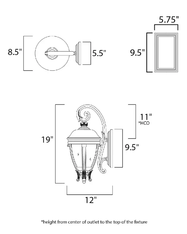 Maxim Lighting's Camden VX Collection is made with Vivex, a material twice the strength of resin, is non-corrosive, UV resistant and backed with a 5-Year Limited Warranty. Camden VX is available in our Black or Golden Bronze finish and our Water Glass. - alternate view