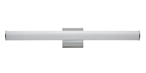 Tubular shaped White acrylic diffusers mount to frames of Polished Chrome, Satin Nickel, or Black. Powered by 3000K LED these fixtures work well in a variety of contract applications. Collection: Rail Finish: Polished Chrome Width: 30.00" Height: 4.75" Length: 30.00" Weight: 2.31 lb Extension from Wall: 2.50" Wire: 8" Canopy: 4.75"x4.75" Bulbs Included Number of Bulbs: 1 Maximum Wattage: 20.00 W Bulb Type: AC Bulb Base: Dedicated Light Source: LED Light Output: 1690.00 lm Color Temperature: 3000 K CRI: 90 Rated Average Life: 50000 Voltage: 120.00 V Material: Aluminum, Acrylic Safety Listing: cETLus Safety Rating: Damp ADA Title 24 LED Manufacturer Warranty: 5 Spec Sheet Instructions Parts Diagram