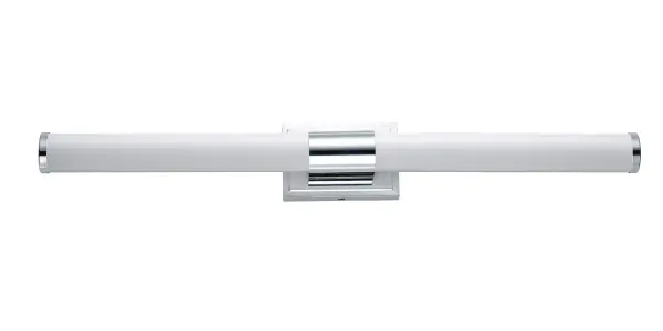 Cylinders of White cased glass are mounted onto a cast aluminum frame of Satin Nickel or Polished Chrome. LED modules evenly illuminate and provide soft yet ample illumination. Multi volt input is standard which allows for installation into commercial applications. Collection: Optic Finish: Polished Chrome Glass: White Width: 36.00" Height: 4.75" Length: 36.00" Weight: 5.43 lb Extension from Wall: 3.50" Wire: 8" Canopy: 4.75"x7" Bulbs Included Number of Bulbs: 1 Maximum Wattage: 24.00 W Bulb Type: PCB Bulb Base: PCB Integrated Light Source: LED Light Output: 1850.00 lm Color Temperature: 3000 K CRI: 90 Rated Average Life: 50000 Voltage: 120.00 V Material: Aluminum, Glass Safety Listing: cETLus Safety Rating: Damp ADA Title 24 LED Manufacturer Warranty: 5 Spec Sheet Instructions Parts Diagram