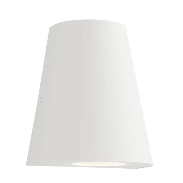 Small scale outdoor lighting perfect for indoor and outdoor applications. The indirect exterior lighting not only provides illumination where you want but also highlights the building structure for a beautiful architectural effect. Now eliminating the backplate, the Taper series provides a streamlined conical profile that fits over standard junction boxes. Available in four finishes: Black, Silver, Architectural Bronze, and White. Collection: Taper Finish: White Width: 5.50" Height: 6.25" Weight: 1.00 lb Extension from Wall: 3.75" Wire: 8" Canopy: 6.25"x5.5" Bulbs Included Number of Bulbs: 1 Maximum Wattage: 10.00 W Bulb Base: Integrated Light Source: LED Light Output: 540.00 lm Color Temperature: 3000 K CRI: 90 Rated Average Life: 25000 Voltage: 120.00 V Material: Aluminum, Glass Safety Listing: cETLus Safety Rating: Wet ADA LED Spec Sheet Instructions