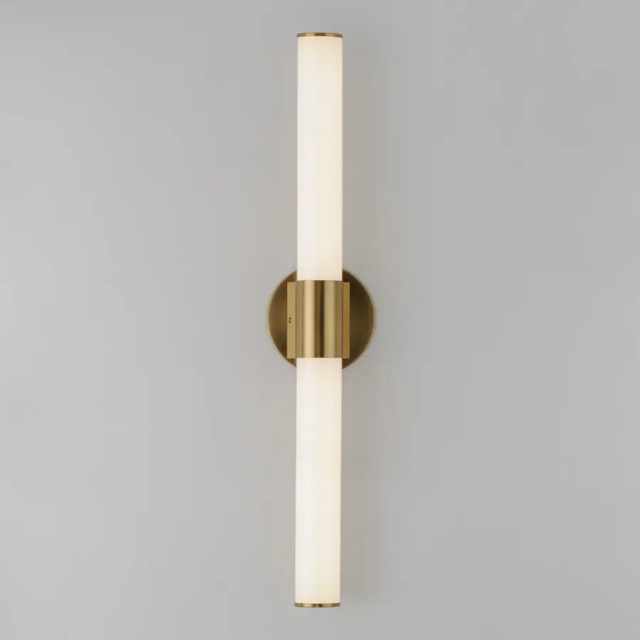 Tubo 30" LED Bath Vanity Light in Natural Aged Brass - Image 3