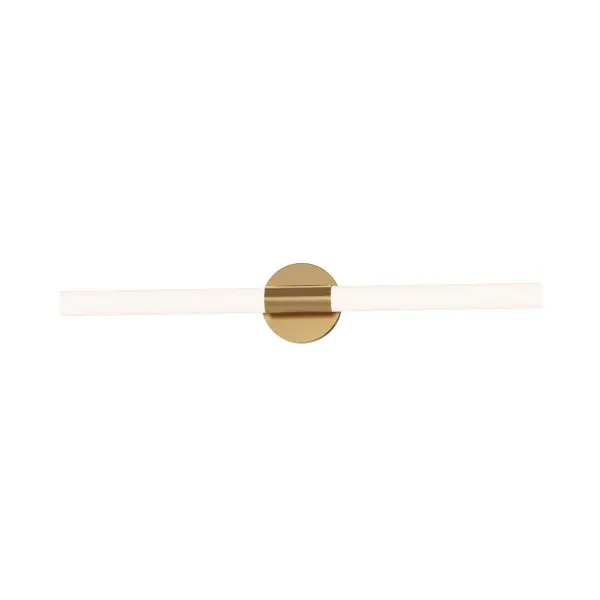 Collection: Tubi Finish: Natural Aged Brass Glass: White Width: 30.00" Height: 2.75" Weight: 1.64 lb Extension from Wall: 1.75" Wire: 6" Canopy: 30"x1.75"x1.75" Bulbs Included Number of Bulbs: 1 Maximum Wattage: 27.00 W Bulb Base: PCB Integrated Light Source: LED Light Output: 2000.00 lm Color Temperature: 2700 K CRI: 90 Rated Average Life: 50000 Voltage: 120.00 V Material: PC, Steel Safety Listing: cETLus Title 24 LED Manufacturer Warranty: 5 Spec Sheet