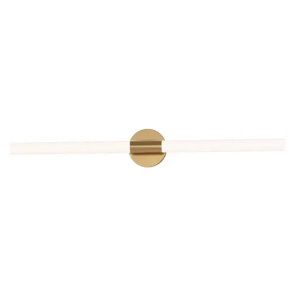 Collection: Tubi Finish: Natural Aged Brass Glass: White Width: 36.00" Height: 2.75" Weight: 1.82 lb Extension from Wall: 1.75" Wire: 6" Canopy: 36"x1.75"x1.75" Bulbs Included Number of Bulbs: 1 Maximum Wattage: 30.00 W Bulb Base: PCB Integrated Light Source: LED Light Output: 2400.00 lm Color Temperature: 2700 K CRI: 90 Rated Average Life: 50000 Voltage: 120.00 V Material: PC, Steel Safety Listing: cETLus Title 24 LED Manufacturer Warranty: 5 Spec Sheet