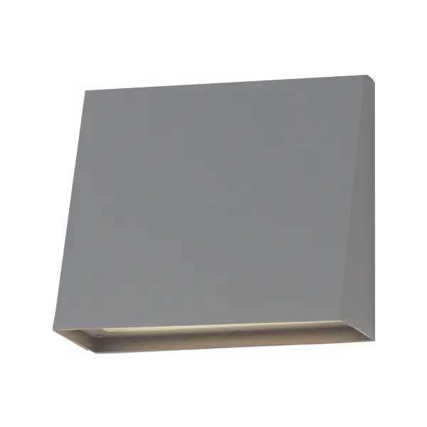 With solid Die-Cast Aluminum construction and powered by a range voltage input driver, Pathfinder is a high performance down light for commercial and residential installations. Choose from a variety of sizes, shapes that are sharply angled or smoothly sloping, and various photocell and motion sensor options. Also available with enabled switch to toggle between 5 light Color Temperature settings, this popular sconce has even more versatility. Choose from Black, Architectural Bronze, or Metallic Sliver outdoor-rated powder coat finishes. Collection: Pathfinder Finish: Silver Width: 9.00" Height: 8.00" Weight: 2.50 lb Extension from Wall: 4.00" Wire: 8" Canopy: 8"x9" Bulbs Included Number of Bulbs: 1 Maximum Wattage: 20.00 W Bulb Type: LED Bulb Base: Integrated Light Source: LED Light Output: 1250.00 lm Color Temperature: 2200 K CRI: 90 Rated Average Life: 25000 Voltage: 120.00 V Material: Aluminum, Glass Safety Listing: cETLus Safety Rating: Wet ADA LED Manufacturer Warranty: 2 Spec Sheet
