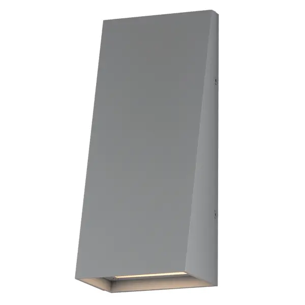 With solid Die-Cast Aluminum construction and powered by a range voltage input driver, Pathfinder is a high performance down light for commercial and residential installations. Choose from a variety of sizes, shapes that are sharply angled or smoothly sloping, and various photocell and motion sensor options. Also available with enabled switch to toggle between 5 light Color Temperature settings, this popular sconce has even more versatility. Choose from Black, Architectural Bronze, or Metallic Sliver outdoor-rated powder coat finishes. Collection: Pathfinder Finish: Silver Width: 5.00" Height: 12.00" Weight: 3.30 lb Extension from Wall: 4.00" Wire: 8" Canopy: 12"x5" Bulbs Included Number of Bulbs: 1 Maximum Wattage: 25.00 W Bulb Type: LED Bulb Base: Integrated Light Source: LED Light Output: 1150.00 lm Color Temperature: 2200 K CRI: 90 Rated Average Life: 25000 Voltage: 120.00 V Material: Aluminum, Glass Safety Listing: cETLus Safety Rating: Wet ADA LED Manufacturer Warranty: 2 Spec Sheet