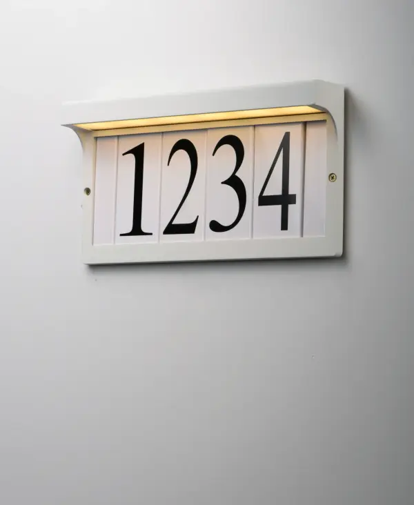 Address LED Outdoor Wall Sconce in White - Image 3