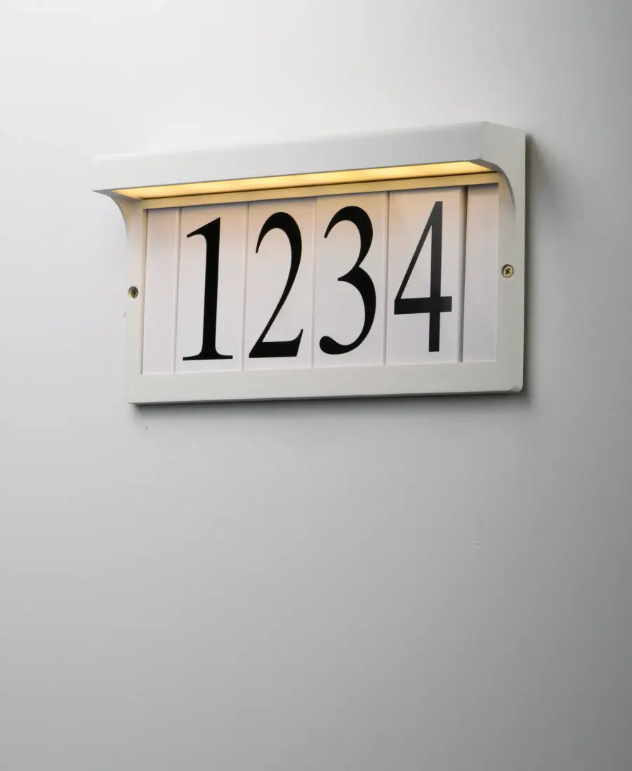 Address LED Outdoor Wall Sconce in White - Image 3