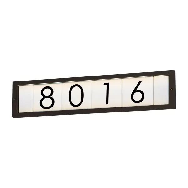 For Vertical and Horizontal configurations, look no further than these address lights. Conveniently square tiles are available in Classic and contemporary fonts with your choice of a more decorative or clean frame. Ranging from 12-24V, these address lights pair with both landscape transformers and doorbell chime transformers to allow low voltage wire installations. Available in Bronze and Black.