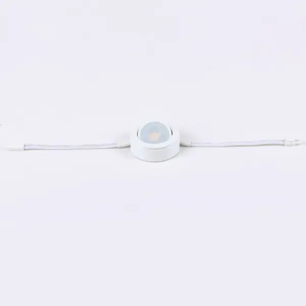 The versatile MX-LD-AC LED disc features two piece aluminum construction that allowing for surface mounting all recessed. They are designed for daisy chain installation of up to 20 discs on one power supply. Fully dimmable with ELV and Triac dimmers. This combination of versatility, safety, energy efficiency and dimmability make the MX-LD-AC LED discs the smart choice for disc lighting. Collection: CounterMax MX-LD-AC Finish: White Width: 2.75" Height: 1.00" Length: 2.75" Weight: 0.38 lb Bulbs Included Number of Bulbs: 1 Maximum Wattage: 4.00 W Bulb Type: AC Bulb Base: Integrated Light Source: LED Light Output: 200.00 lm Color Temperature: 2700 K CRI: 90 Voltage: 120.00 V Material: Aluminum Safety Listing: cETLus Safety Rating: Dry LED Spec Sheet Instructions Parts Diagram - alternate view