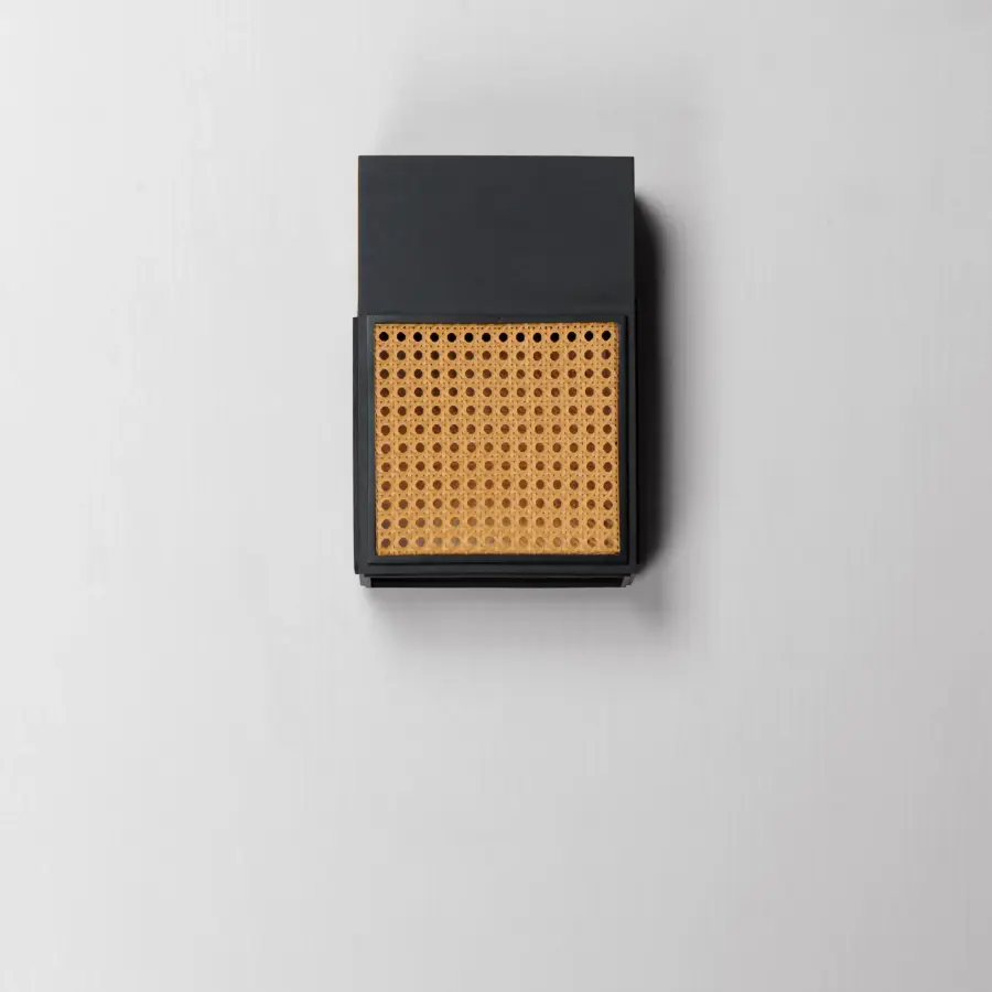 Lattice LED Outdoor Wall Sconce in Black - Image 2