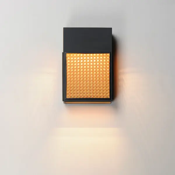 Lattice LED Outdoor Wall Sconce in Black - Image 3