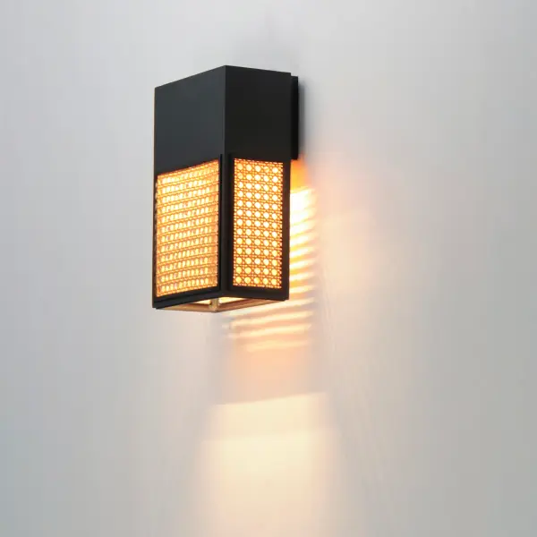 Lattice LED Outdoor Wall Sconce in Black - Image 4