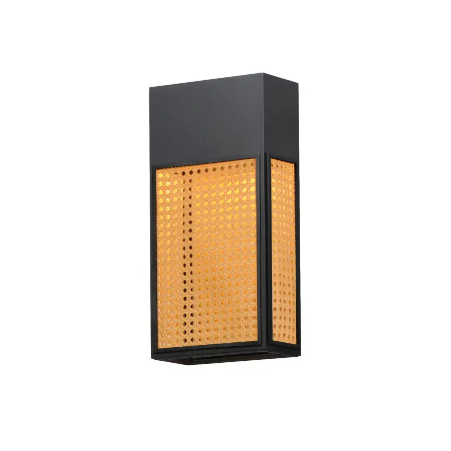 Lattice LED Outdoor Wall Sconce in Black - Image 1