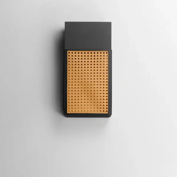 Modeled on open weave wicker stitchwork and constructed using synthetic rattan for longevity, this series of wall sconces are rated for both interiors and outdoors. Matte Black frames are paired with either Natural Rattan or a matching Black finish. This homespun concept pays homage to the outdoors with relevant styling and timeless appeal. Collection: Lattice Finish: Black Width: 8.00" Height: 16.00" Weight: 6.60 lb Extension from Wall: 4.75" Wire: 8" Canopy: 5"x6" Bulbs Included Number of Bulbs: 1 Maximum Wattage: 15.00 W Bulb Type: LED Bulb Base: Integrated Light Source: LED Light Output: 650.00 lm Color Temperature: 3000 K CRI: 90 Rated Average Life: 35000 Voltage: 120.00 V Material: Aluminum, Synthetic Rattan Safety Listing: cETLus Safety Rating: Wet Dark Sky LED Spec Sheet Instructions - alternate view