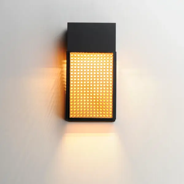 Lattice LED Outdoor Wall Sconce in Black - Image 3