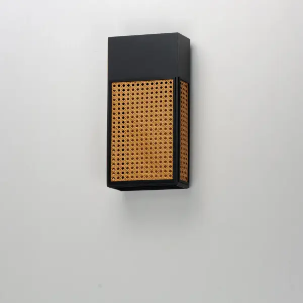 Lattice LED Outdoor Wall Sconce in Black - Image 4