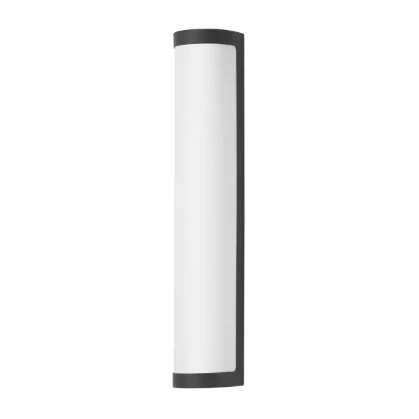 Featuring robust aluminum construction, the Halfpipe collection is designed for commercial applications outdoor. A half round form factor of uniformly illuminated frosted UV-rated acrylic diffuser is framed in Black or Brushed Aluminum metal. Commercially rated, dedicated 120-277V LED components, delivers reliable performance in demanding environments. While ideal for exterior facades, its ADA-compliant extension makes it equally suited for interior spaces such as elevator lobbies, hallways, and meeting rooms. Collection: Halfpipe Finish: Black Glass: White Width: 5.00" Height: 26.00" Weight: 7.89 lb Extension from Wall: 4.00" Wire: 8" Canopy: 4.25"x0.75" Bulbs Included Number of Bulbs: 2 Maximum Wattage: 18.00 W Bulb Base: Integrated Light Source: LED Light Output: 1800.00 lm Color Temperature: 2700 K CRI: 90 Rated Average Life: 35000 Voltage: 120.00 V Material: Satinledd Steel, Acrylic Safety Listing: cETLus Safety Rating: Wet ADA LED Spec Sheet Instructions