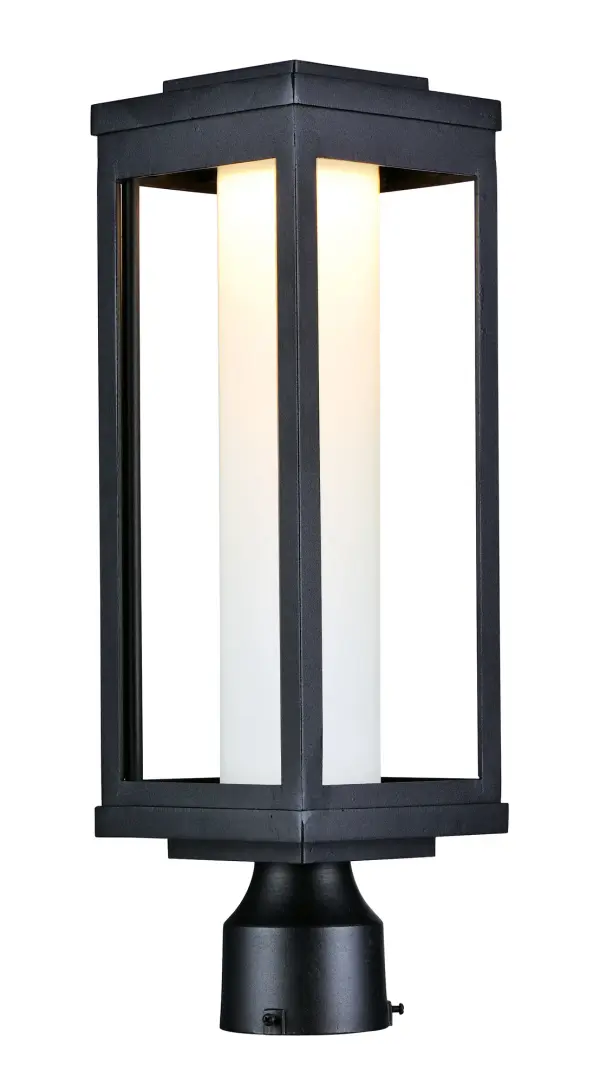 A classic style cast aluminum open frame finished in Black houses a variety of diffusers to create different design element to fit a wide range of home designs. You have your choice of Satin White or Water Glass cylinders and Clear Ribbed or stainless steel Mesh Screen square diffusers. The top housing conceals a high power LED light module with excellent color rendering as well as efficient lumens per watt. All of this at an unbelievable price. Collection: Salon LED Finish: Black Glass: Satin White Width: 6.00" Height: 19.50" Length: 6.00" Weight: 5.72 lb Canopy: 8.75``x5.75`` Bulbs Included Number of Bulbs: 1 Maximum Wattage: 12.00 W Bulb Type: AC Bulb Base: Integrated Light Source: LED Light Output: 840.00 lm Color Temperature: 3000 K CRI: 90 Voltage: 120.00 V Material: Aluminum, Glass Safety Listing: cETLus Safety Rating: Wet Dark Sky LED Spec Sheet Instructions Parts Diagram