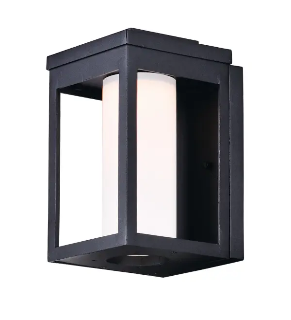 A classic style cast aluminum open frame finished in Black houses a variety of diffusers to create different design element to fit a wide range of home designs. You have your choice of Satin White or Water Glass cylinders and Clear Ribbed or stainless steel Mesh Screen square diffusers. The top housing conceals a high power LED light module with excellent color rendering as well as efficient lumens per watt. All of this at an unbelievable price. Collection: Salon LED Finish: Black Glass: Satin White Width: 6.00" Height: 10.00" Weight: 4.00 lb Extension from Wall: 6.50" Canopy: 8.75"x5.75" Bulbs Included Number of Bulbs: 1 Maximum Wattage: 8.00 W Bulb Type: AC Bulb Base: Integrated Light Source: LED Light Output: 560.00 lm Color Temperature: 3000 K CRI: 90 Voltage: 120.00 V Material: Aluminum, Glass Safety Listing: cETLus Safety Rating: Wet Dark Sky LED Spec Sheet Instructions Parts Diagram