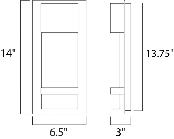 This popular outdoor collection gets an improved facelift and has additional sizes for a more complete collection. The Black finish presents a dramatic background for the solid block of Bubble Glass that is brightly illuminated by the LED concealed in the top housing. - alternate view